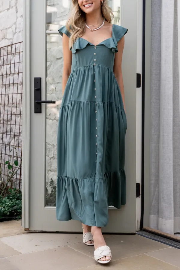 Classic Versatile Lace Collar V-Neck Dress