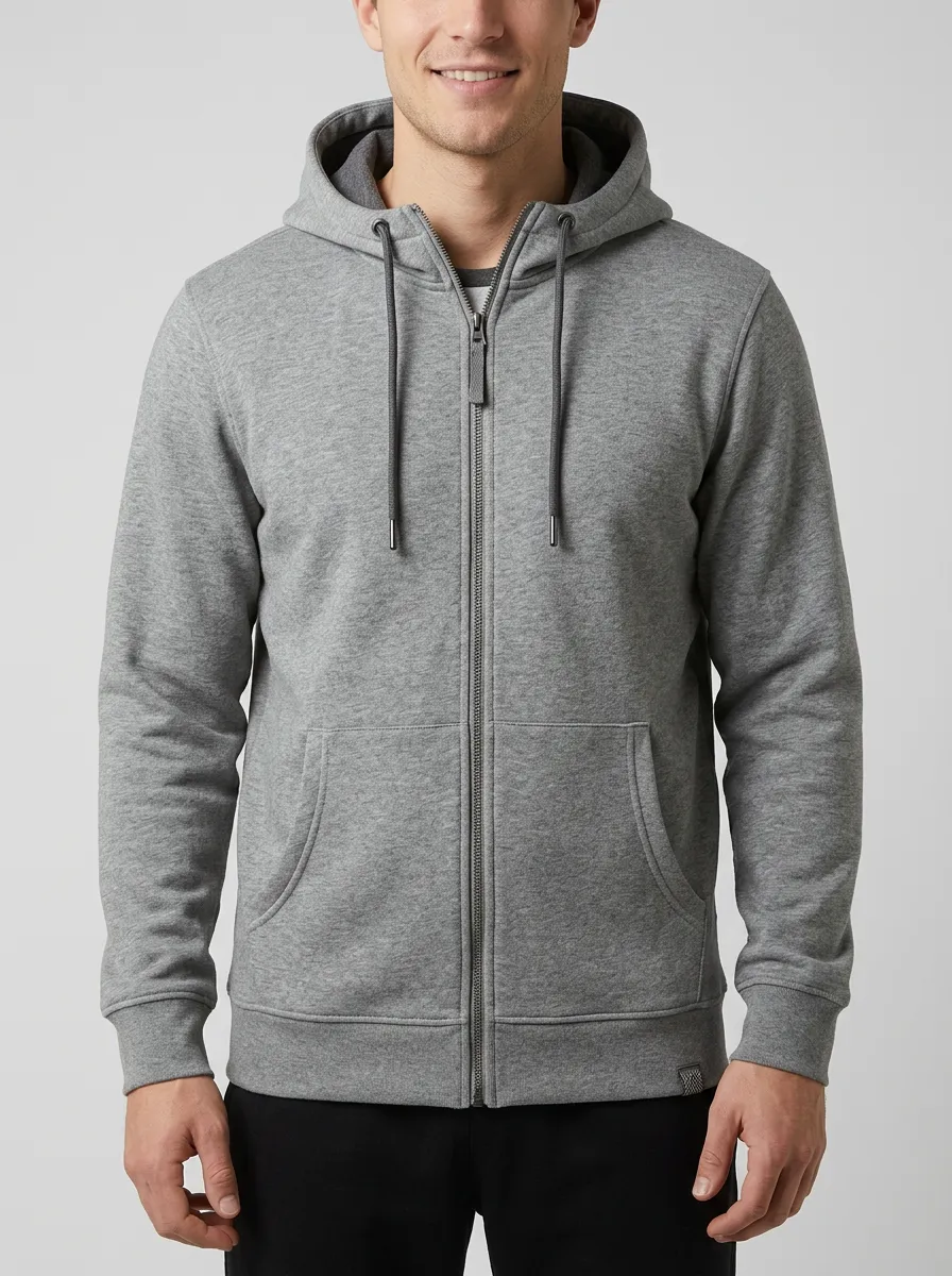 Athletic Zip-Up Hooded Profile Men's Sport Jacket
