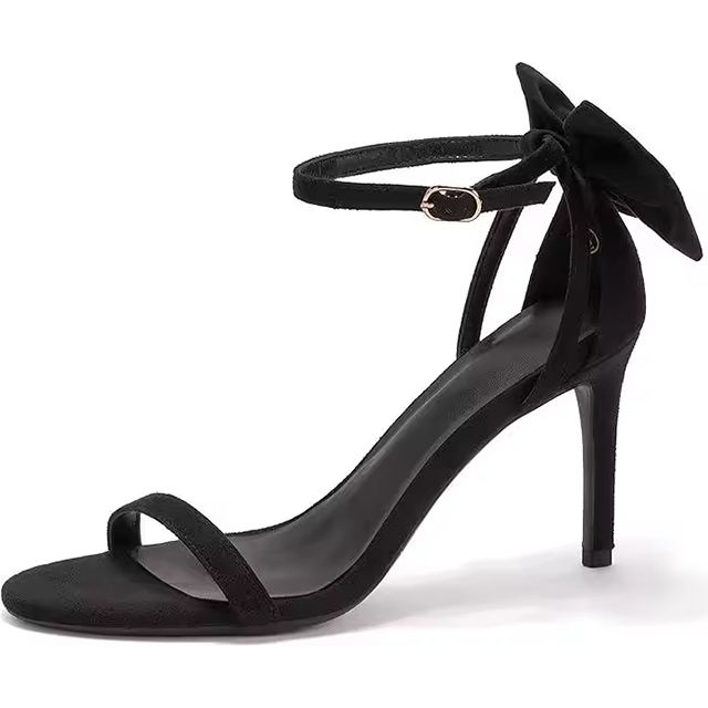 Serena Bow Knot Suede Heels