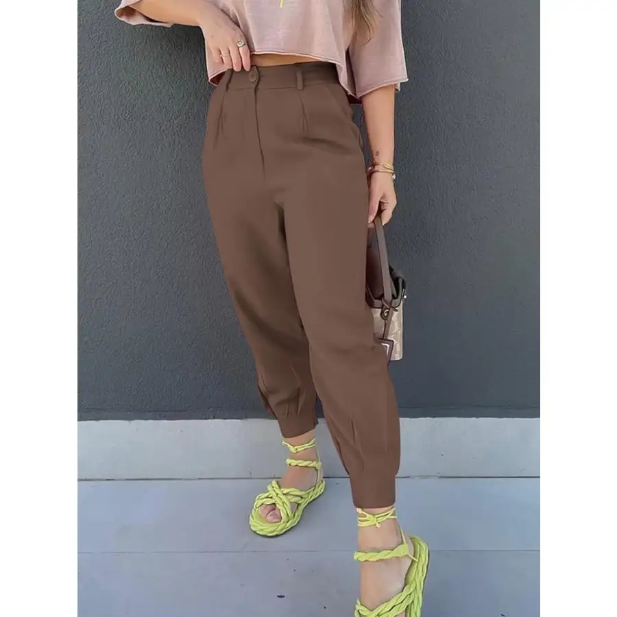 Classic High Waist Cropped Pants