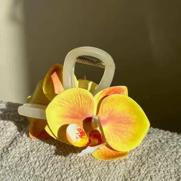 Orchid Flower Hair Claw Clip