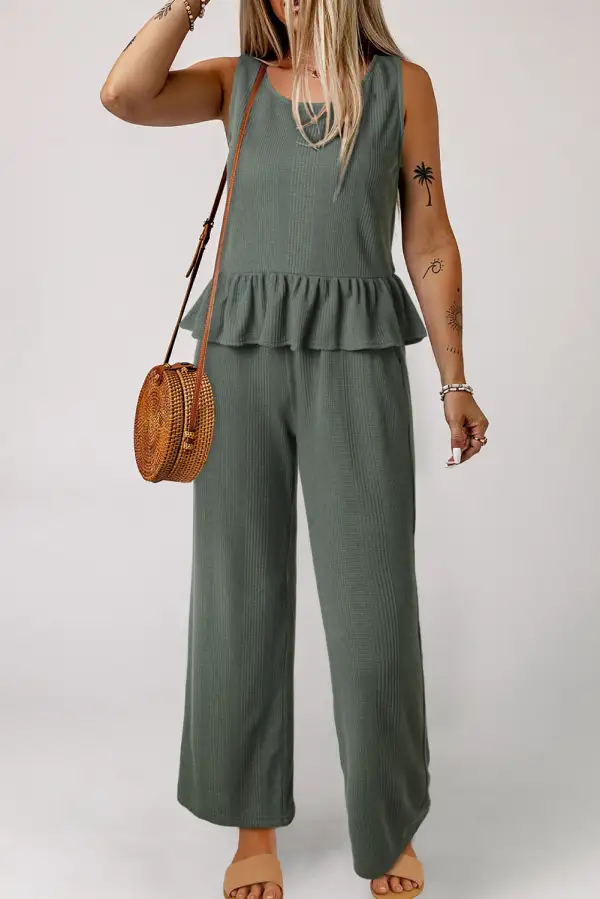 Solid Pants Soft Pants Lounge Set