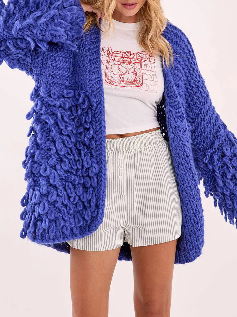 Women'S Fashionable Thick-Knit Cardigan