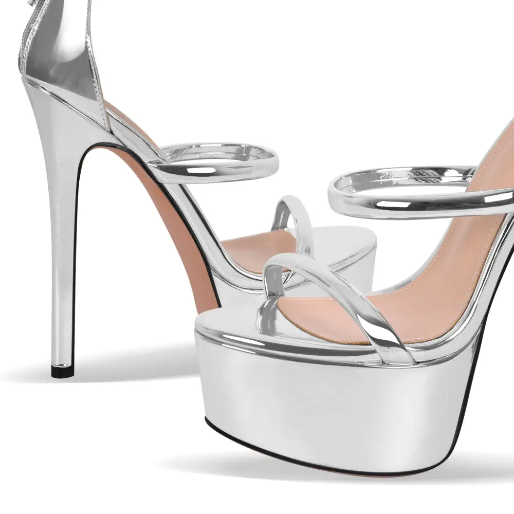Open Toe Stiletto Ankle Strap Platform Sandals