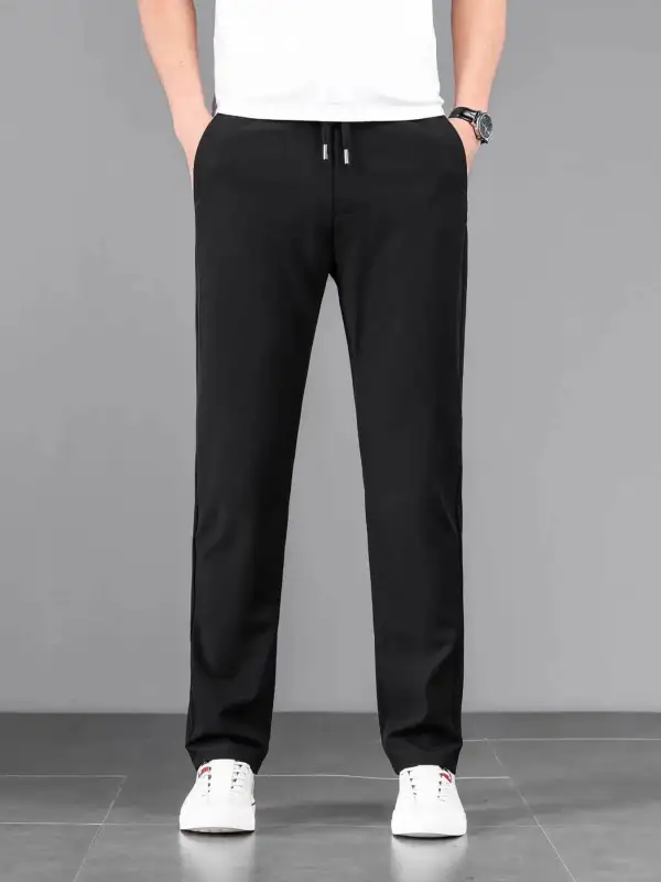 Men's Plus Size Casual Drawstring Straight Leg Pants