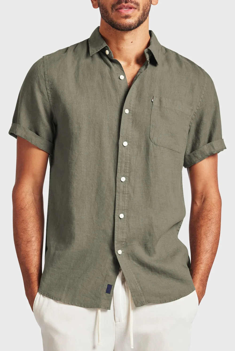 Dutch Blue Linen Short Sleeve Shirt