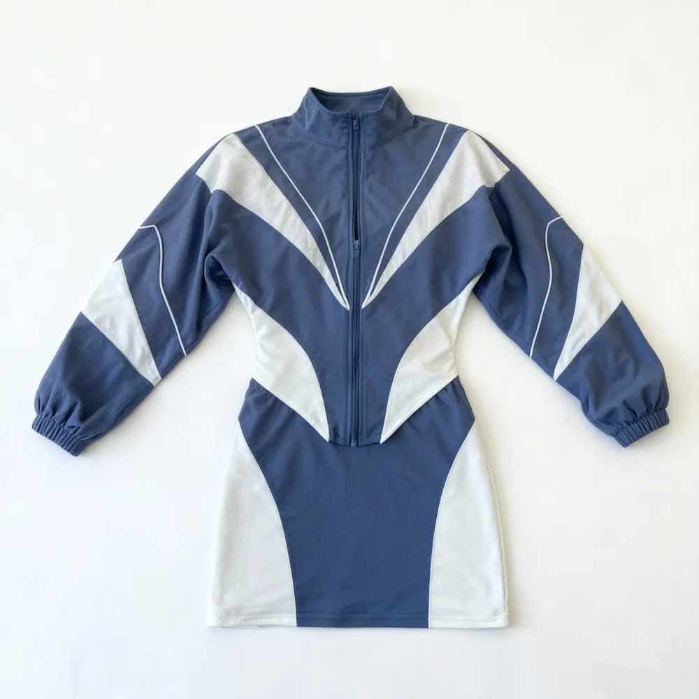 Nylon & Mesh Contrast Track Set - Zip-Up Jacket & Mini Skirt