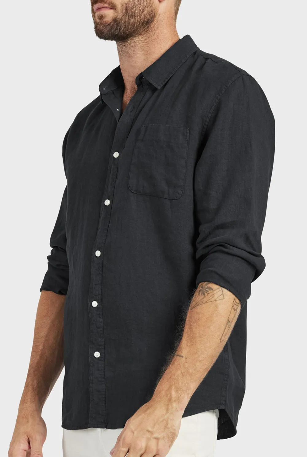 Lightweight Linen Button Down Long Sleeve Shirt