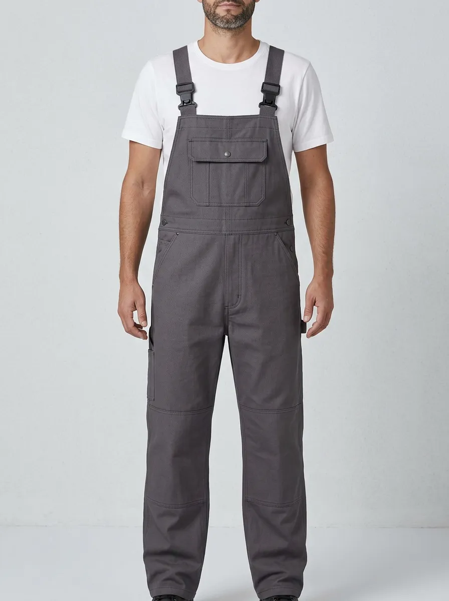 Men's Multi-Pocket Canvas Bib Work Overalls
