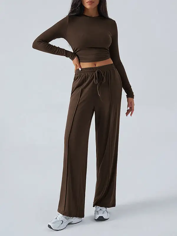 Long Sleeve Relaxed Tee And Pants Set