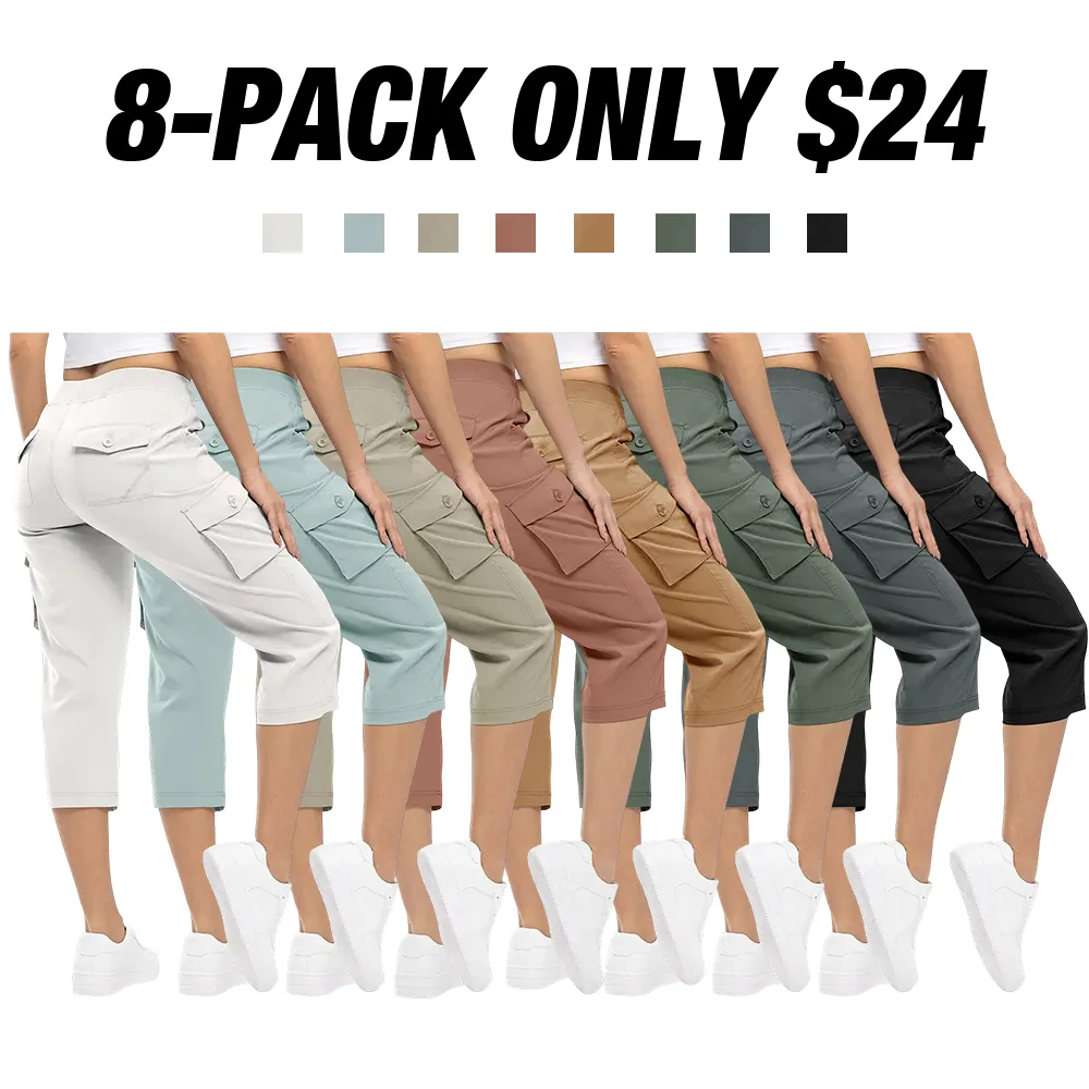 Women's Cargo Pants Plus Size Outdoor Lightweight Capris Casual Trip Loose Shorts