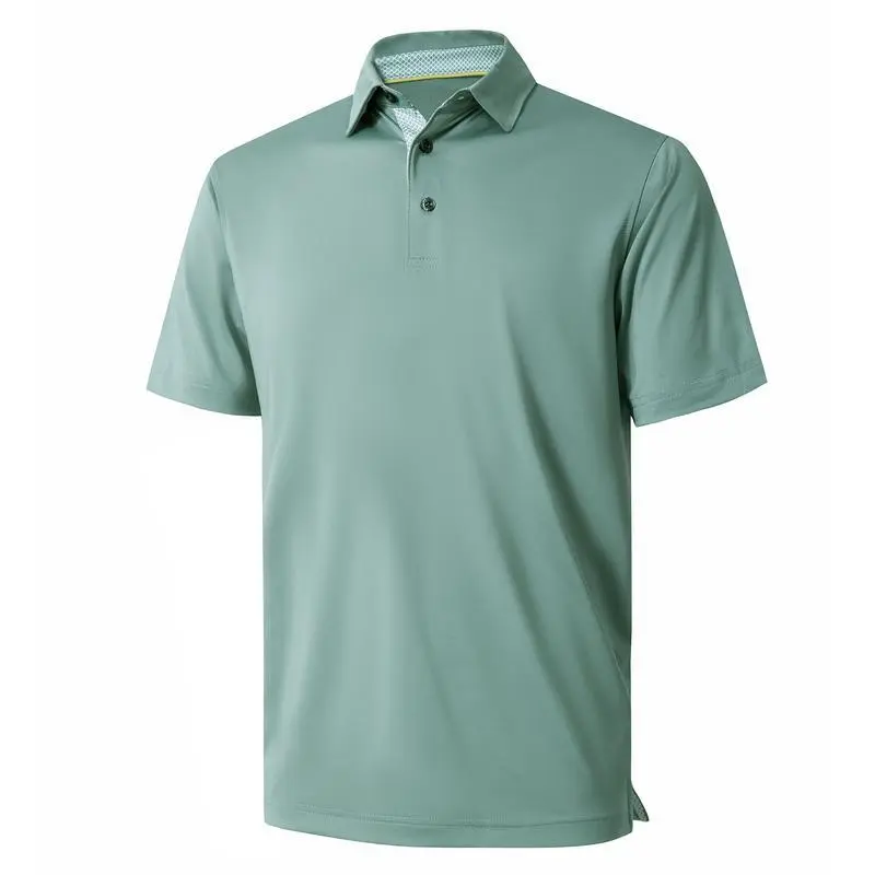 Mens Casual Dry Fit Performance Designed Collared Golf Polo Shirts for Men Plus Size Tops