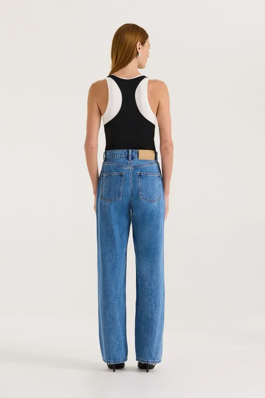 Indigo Wash High-Rise Straight Leg Jeans