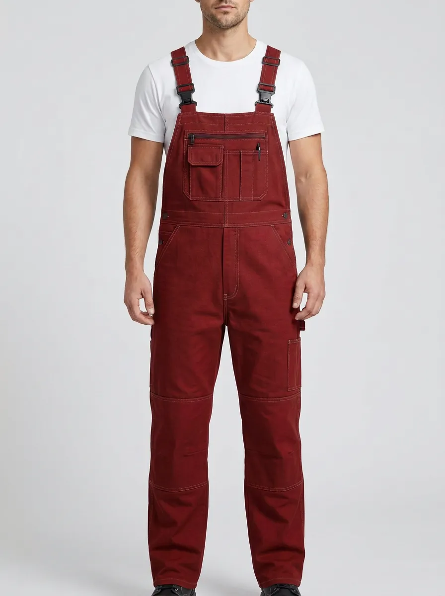 Men's Classic Multi-Pocket Bib Work Overalls