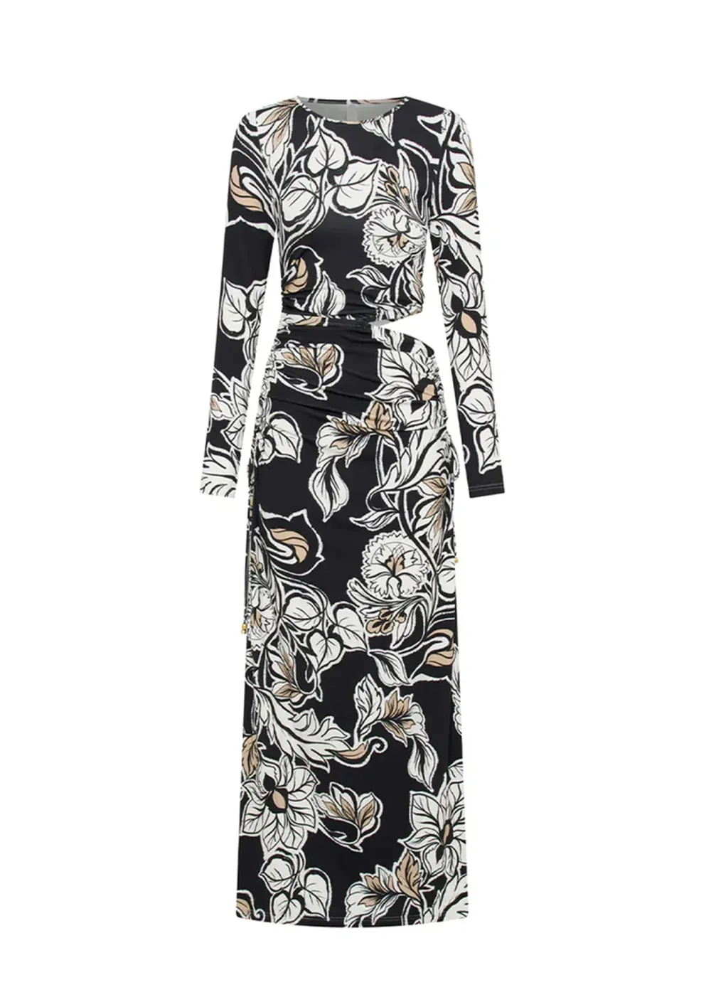 FLORAL KNIT MAXI DRESS