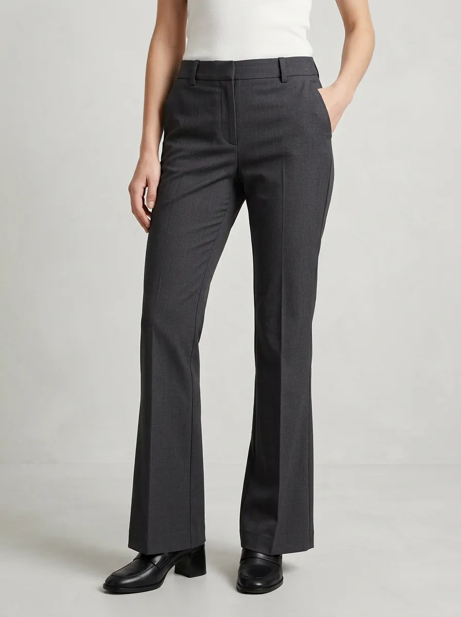 Streamlined Flared Mid Rise Flare Pants