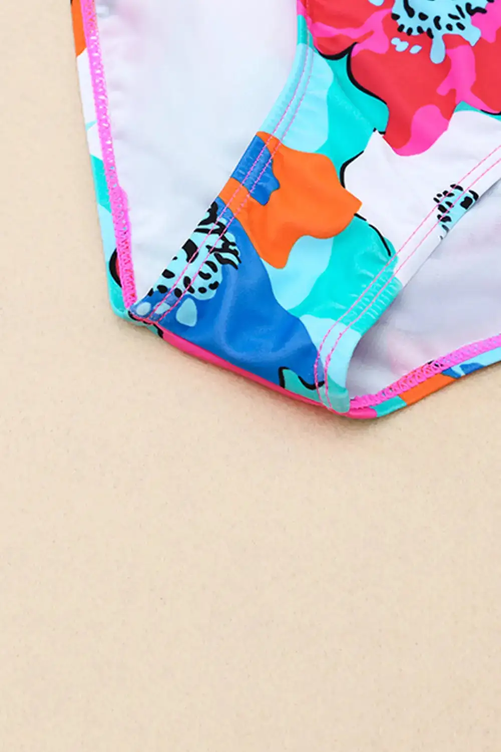 Floral Print High Bikini Bottom Swim Set