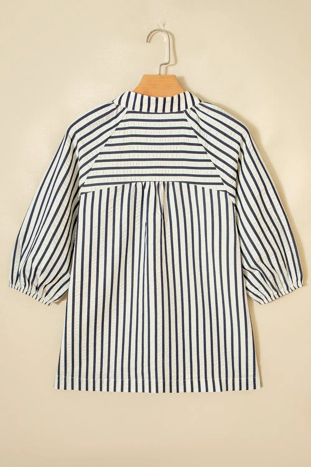 Striped Floral Embroidered Blouse
