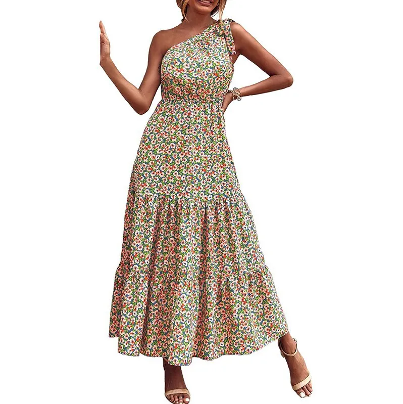 Summer Women's Bohemian Floral Dress Beach Holiday Large Swing