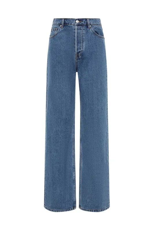 Indigo Wash High-Rise Straight Leg Jeans