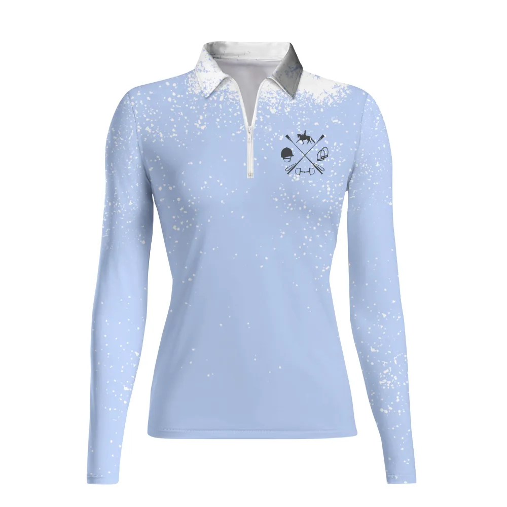 Women's Riding Style Born To Riding Horse Print Long Sleeve Casual Lapel Shirt