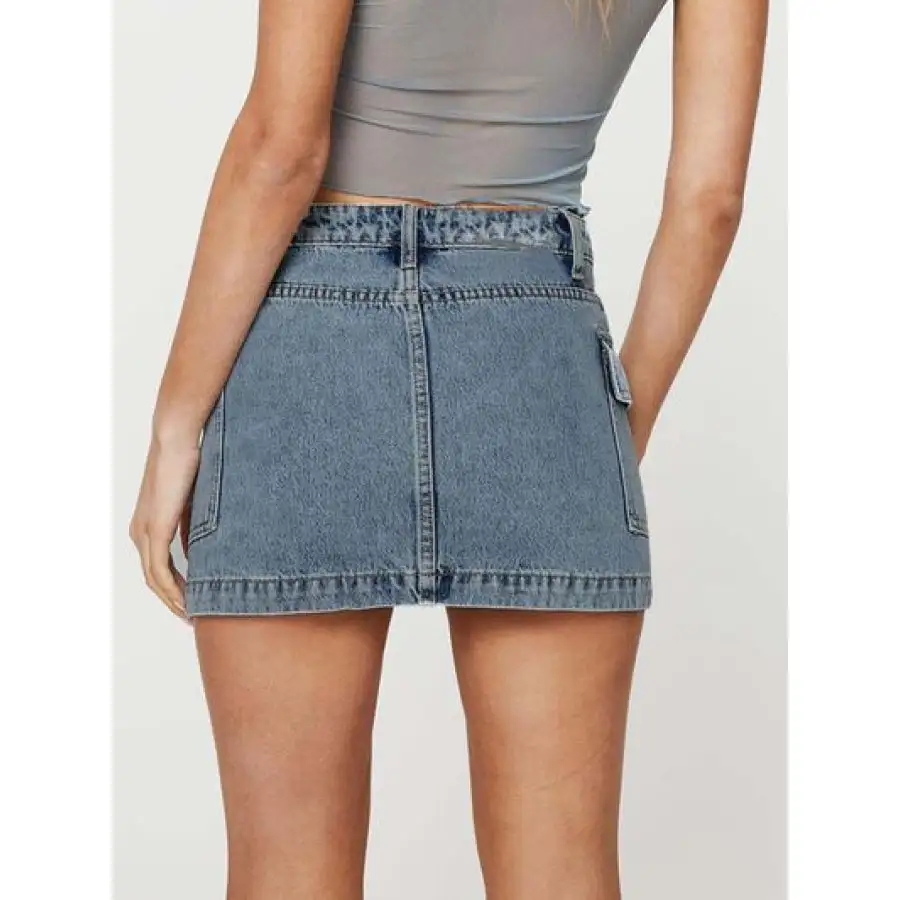 Mini Cargo Denim Skirt with Pockets