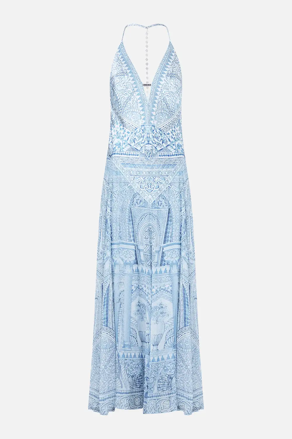 Printed Hardware Detail Slip Dress