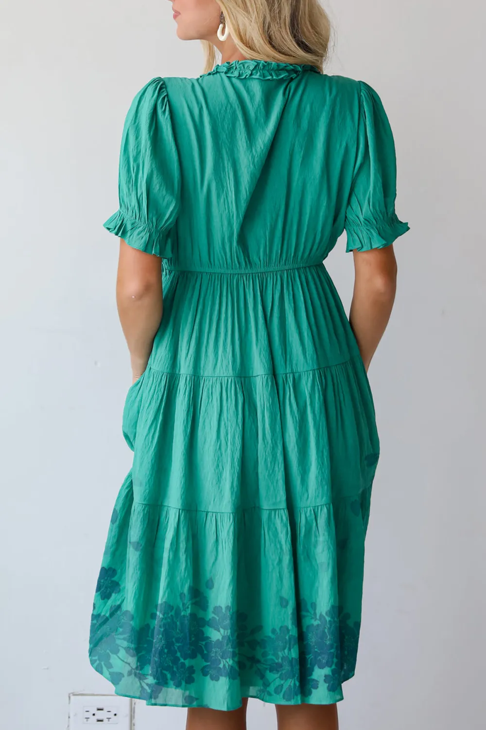 Exquisite Potential Green Tiered Midi Dress
