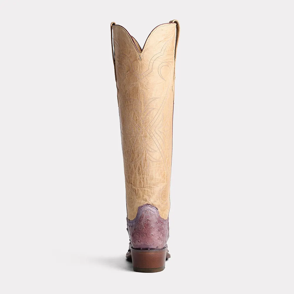 Faux-Leather Block-Heel Platform Knee-Length Western Boots