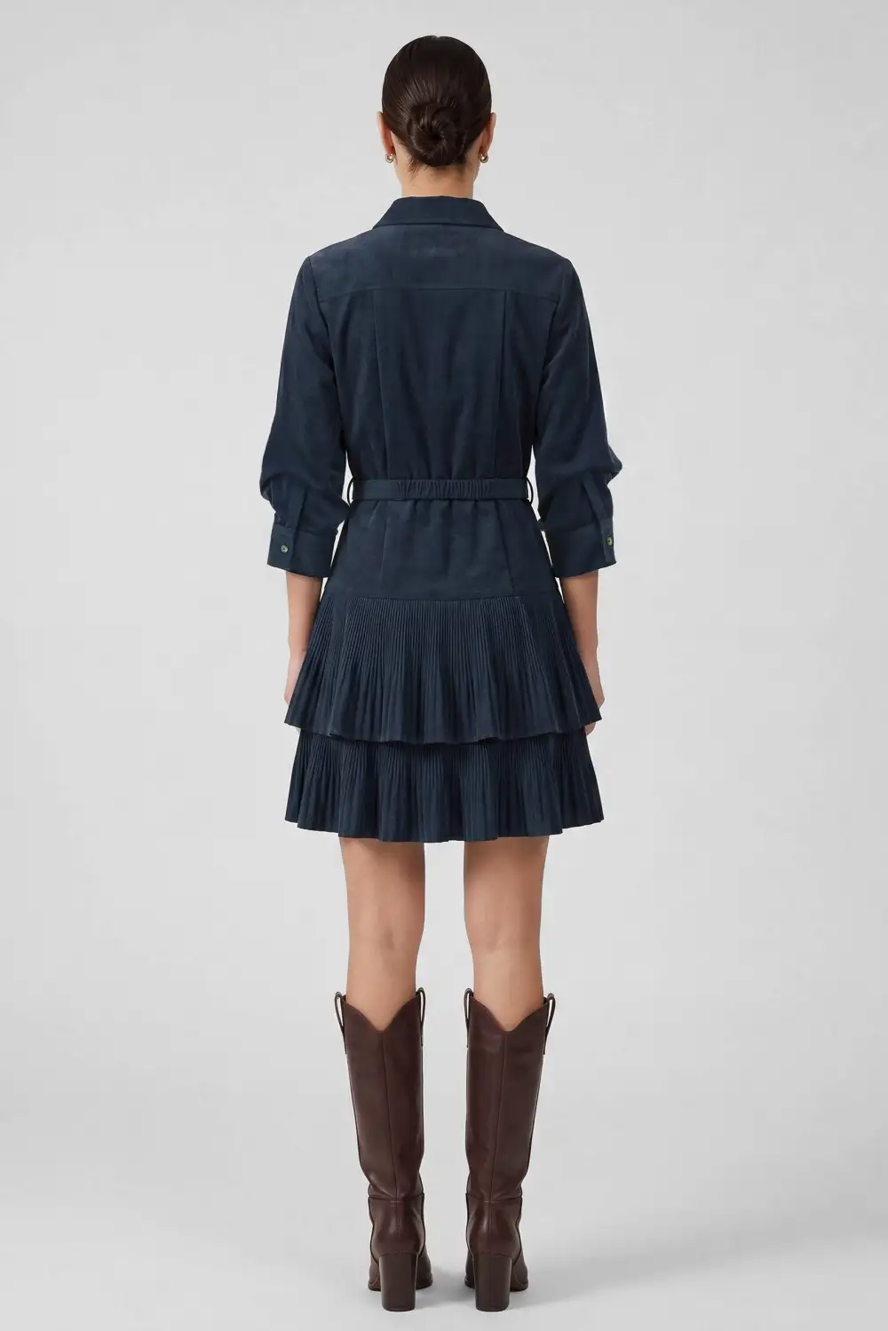 Corduroy Mini Belted Shirtdress