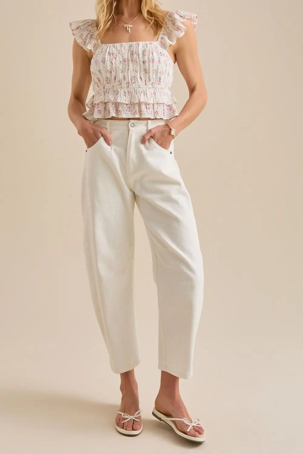 Floral Double Cinch Top