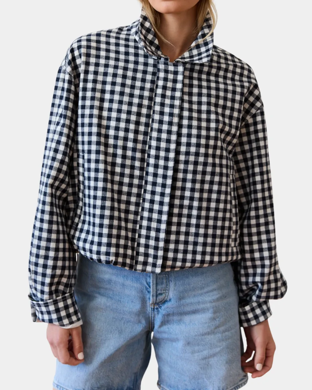 Gingham Zip Front Jacket