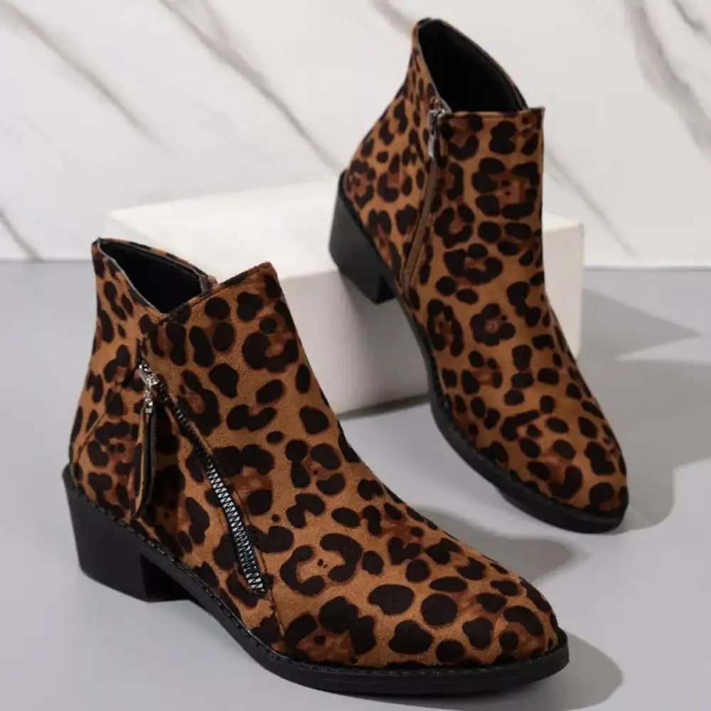 Point Toe Block Heels Boots