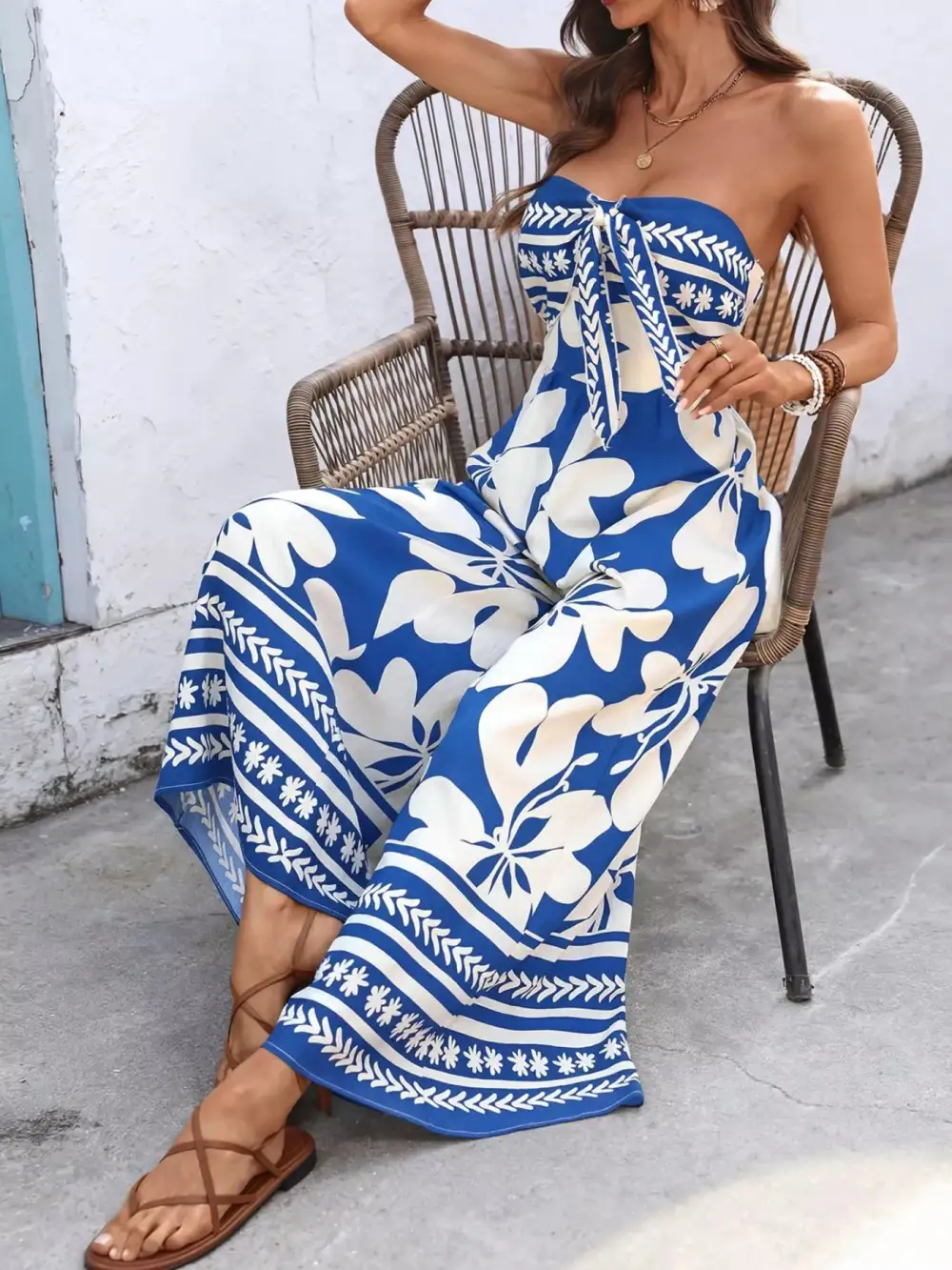 Easygoing Floral Wide Leg Jumpsuit