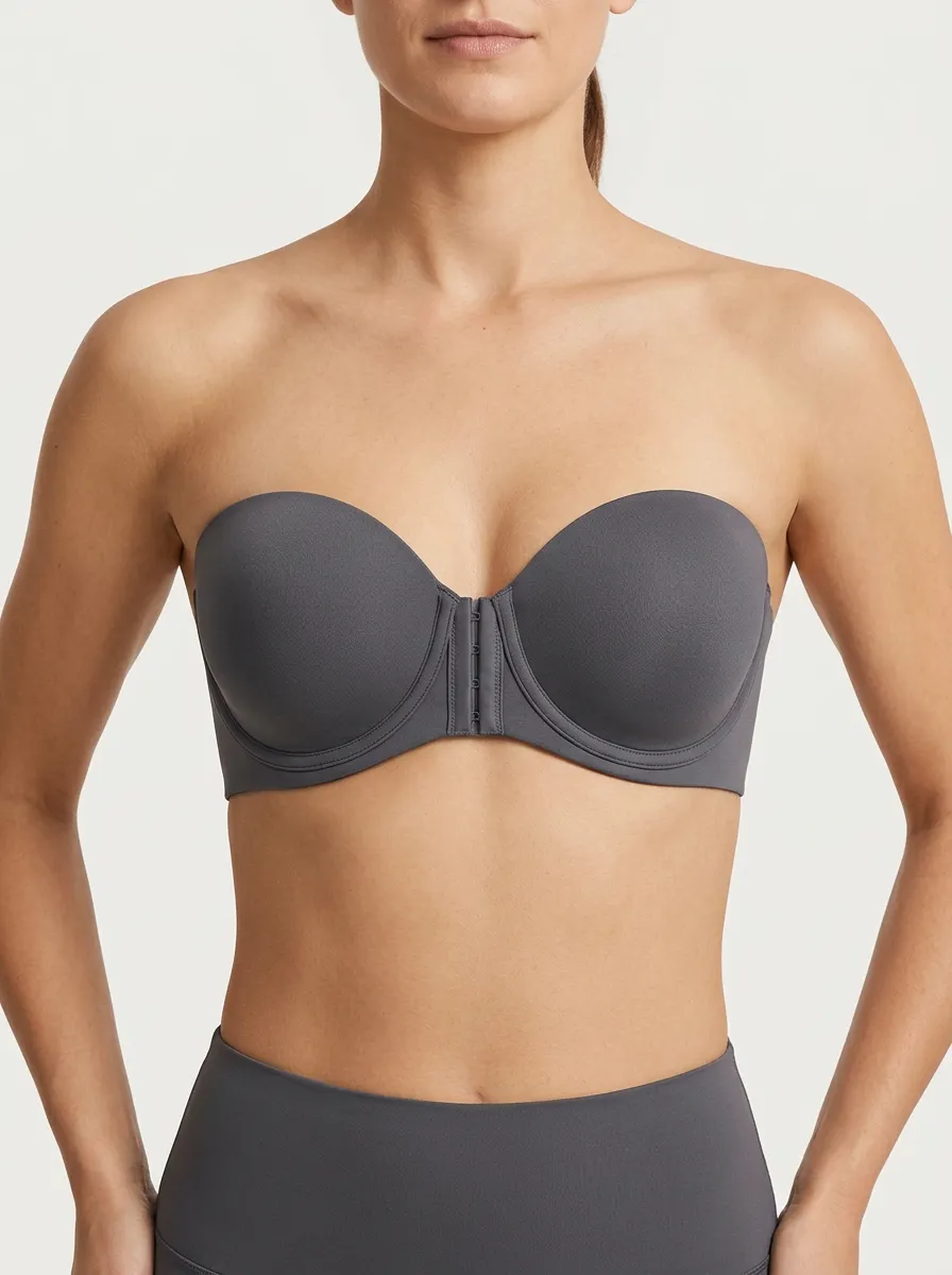 Women's Contoured-Cup Front-Closure Strapless Bra