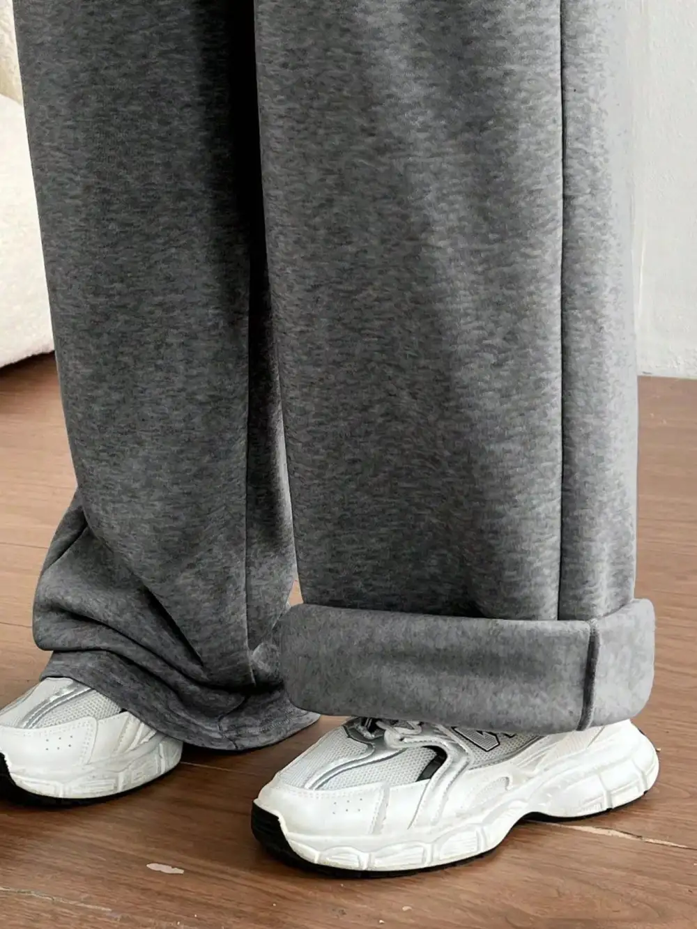 High-Waist Wide-Leg Drawstring Pocketed Sweatpants