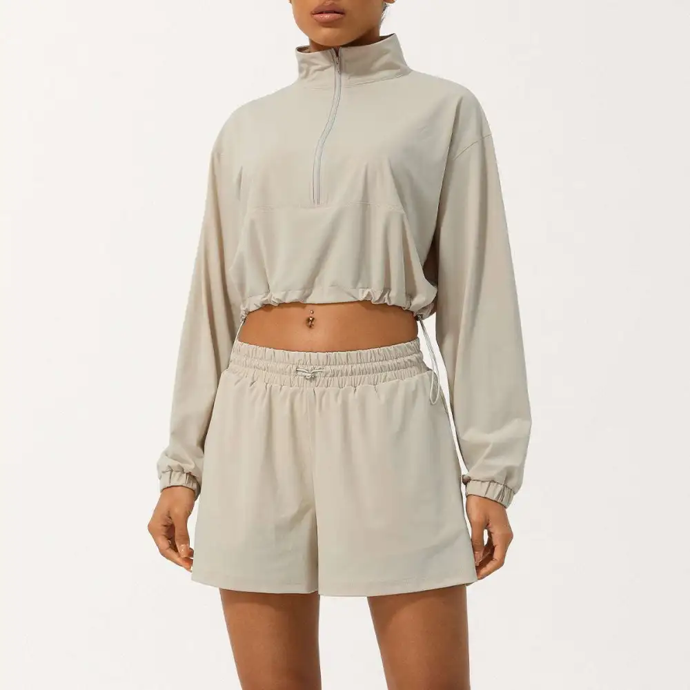 Zip-Front Quick-Dry Top and Shorts Active Set
