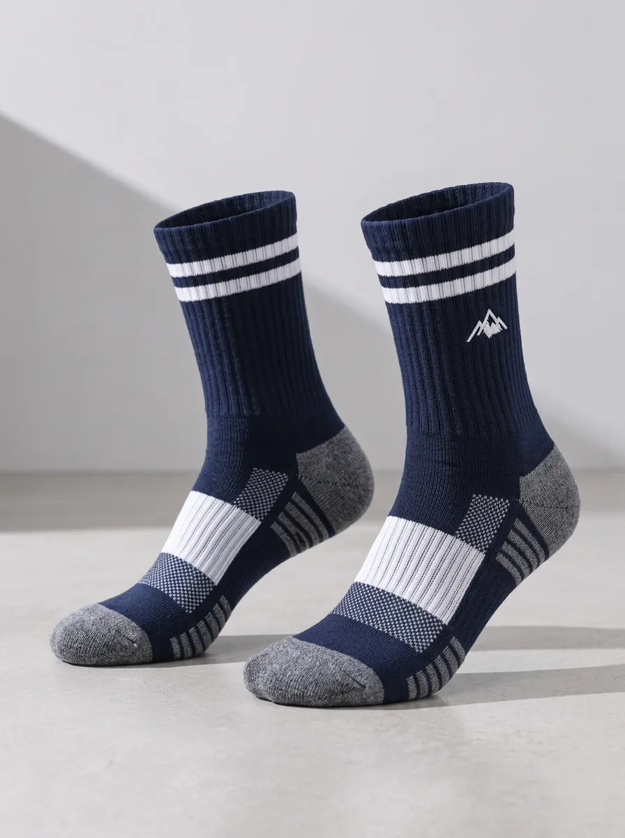 Men's Striped Mountain Printed Socks