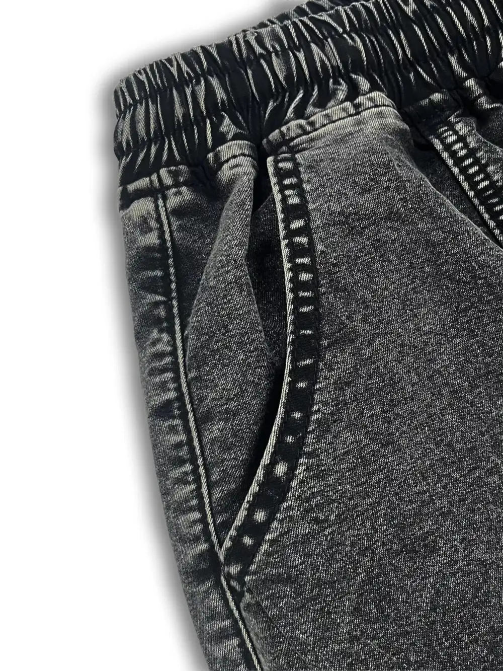 Drawstring Distressed Wide Leg Jeans