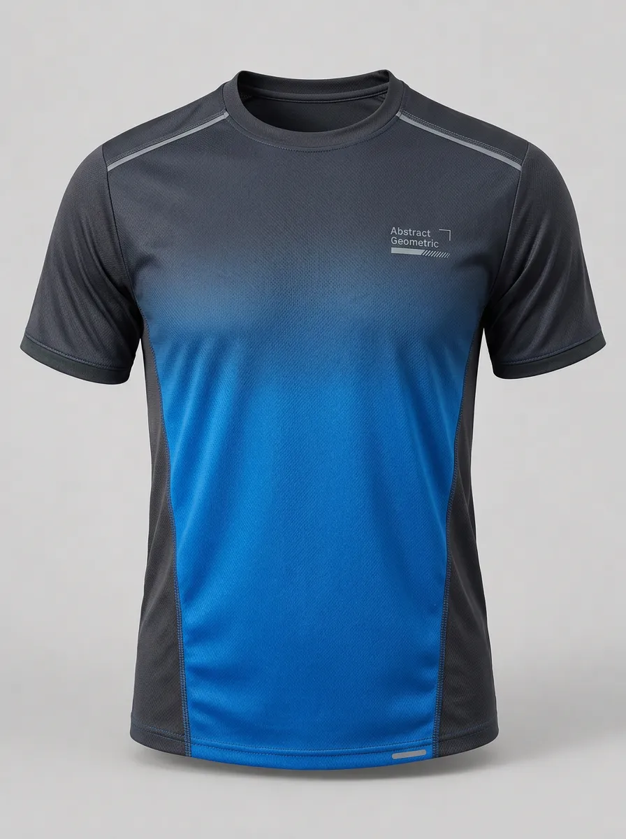 Men's Breathable Sporty Abstract Geometric Printed T-shirt