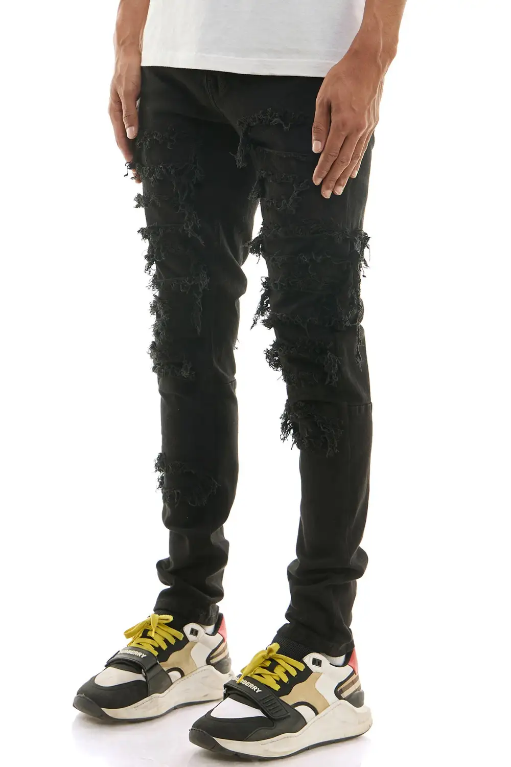 Men's Skinny Patchwork Stretch Pants