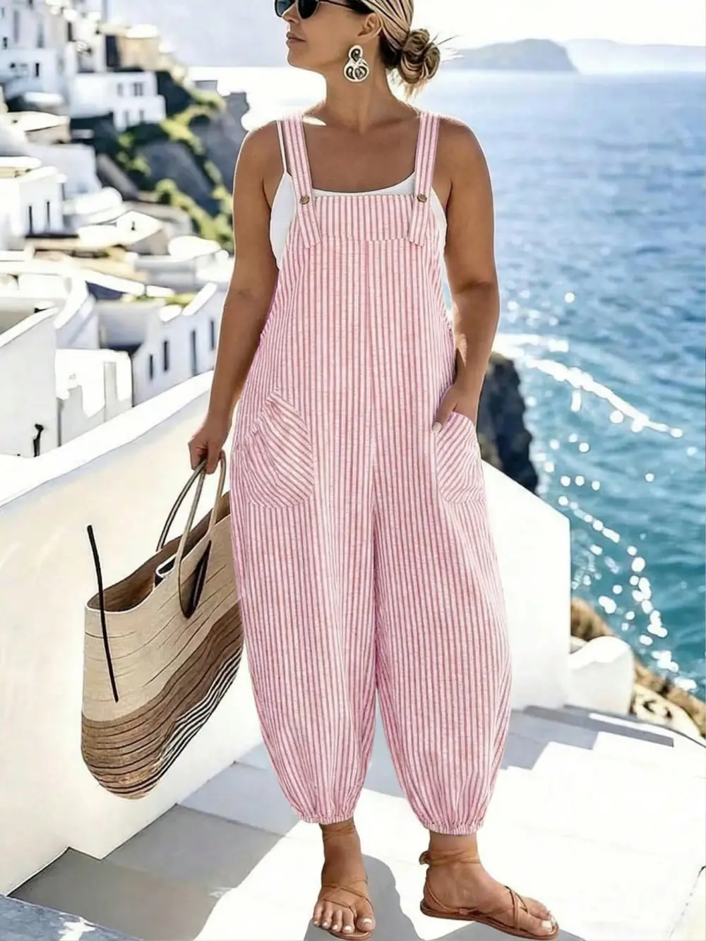 [Plus Size] Slim-Fit, Comfortable, Casual Sleeveless Jumpsuit