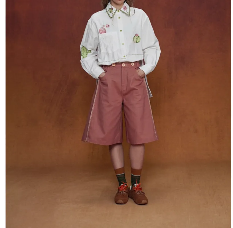 Everyday Casual Embroidered Pants