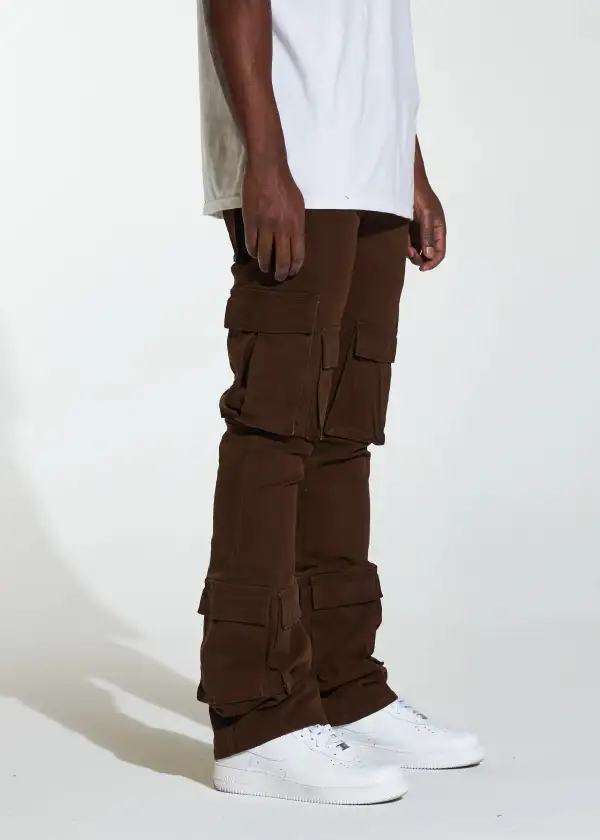 Distressed Stacked Cargo Pants