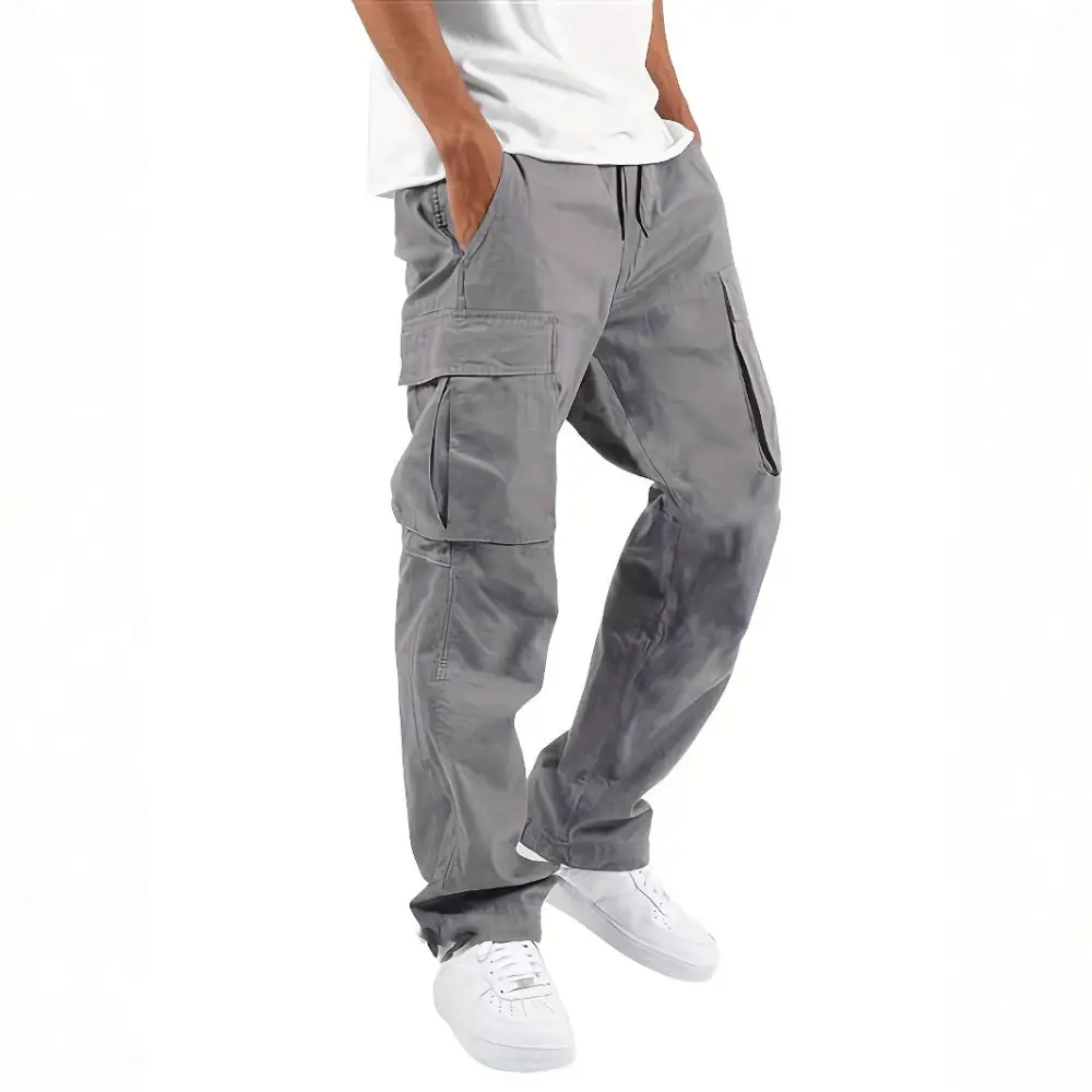 Men's Cargo Pants with Multifunctional Pockets and Relaxed Fit