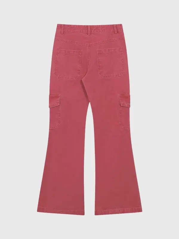 Flared Multi-Pocket Cargo Pants