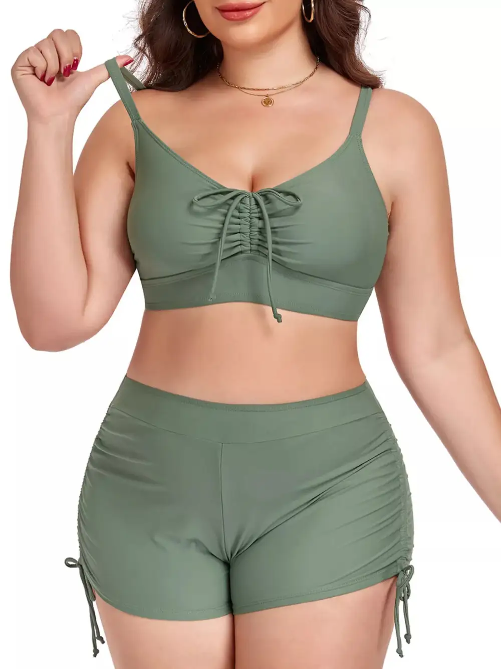Ruched Two Piece Swim Set