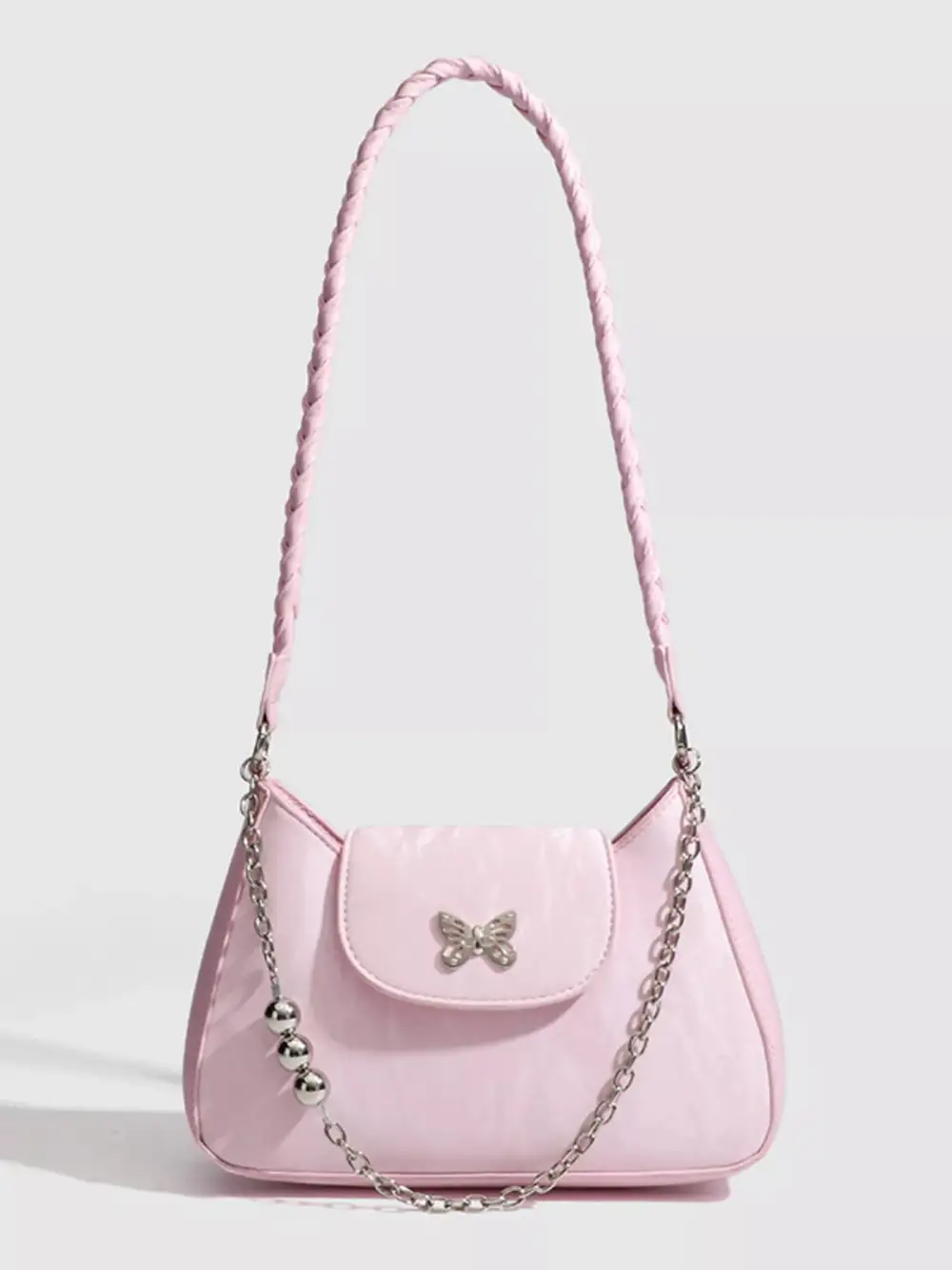 Butterfly Decor Chain Shoulder Bag