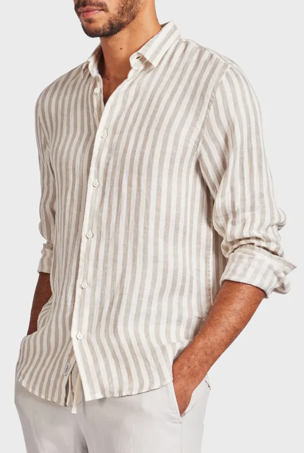 Striped Linen Button Down Shirt