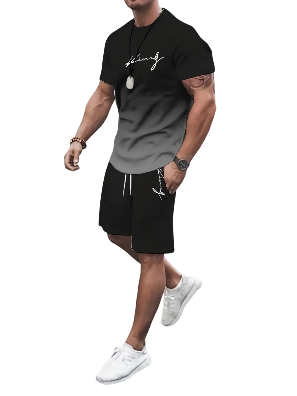 🔥 Men's Gradient Fitness Sets | Lightweight & Breathable Fabric, All-Day Comfort for Workouts